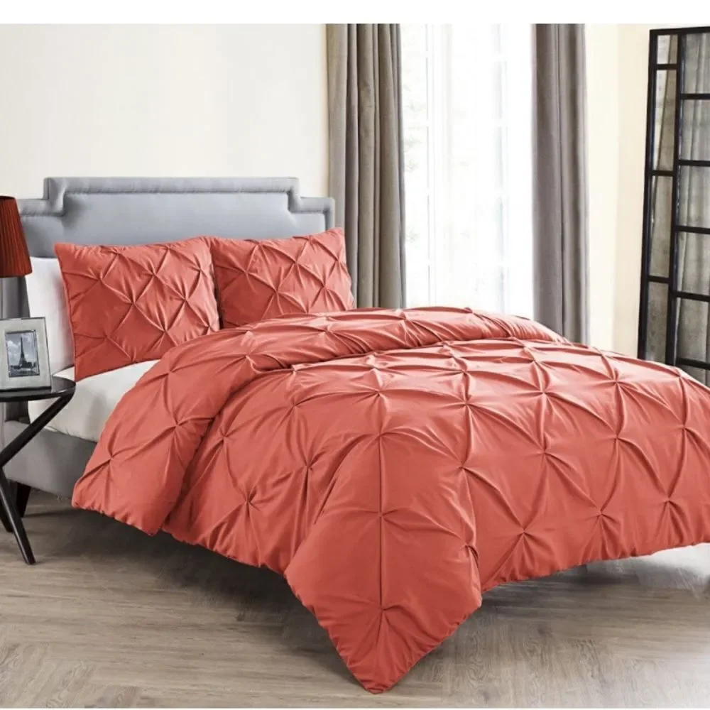 VCNY Home Carmen 3 Pieces‎ Ruched Queen Duvet Cover Set